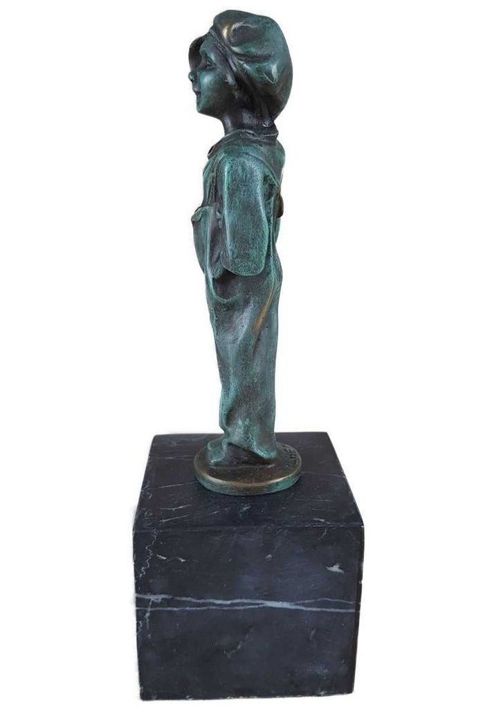 [LA-46288] Bronzeskulptur Bronzefigur Bronze Patiniert Kleines Straßenkind Bild 2