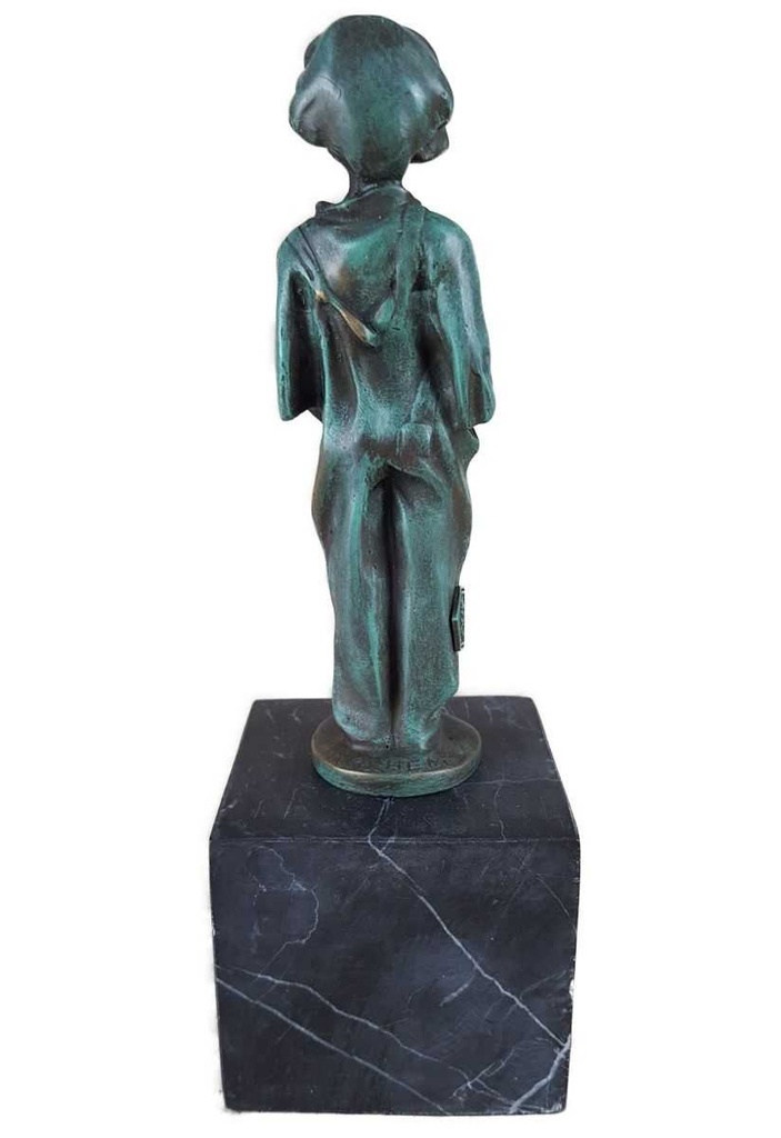 [LA-46288] Bronzeskulptur Bronzefigur Bronze Patiniert Kleines Straßenkind Bild 4