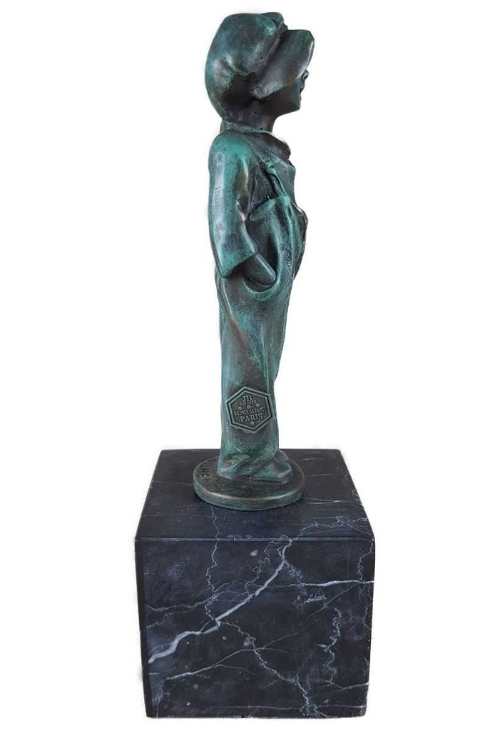 [LA-46288] Bronzeskulptur Bronzefigur Bronze Patiniert Kleines Straßenkind Bild 6