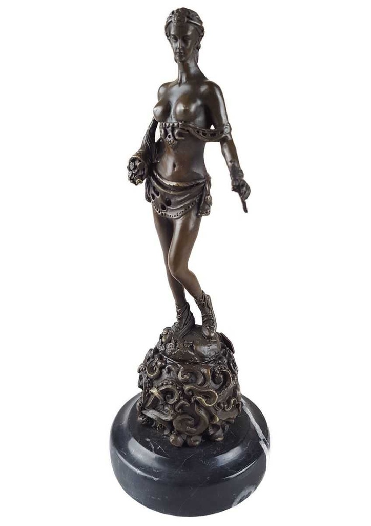 [LA-46294] Bronzeskulptur Bronzefigur Amazone Kriegerin mit Schwert Bild 2
