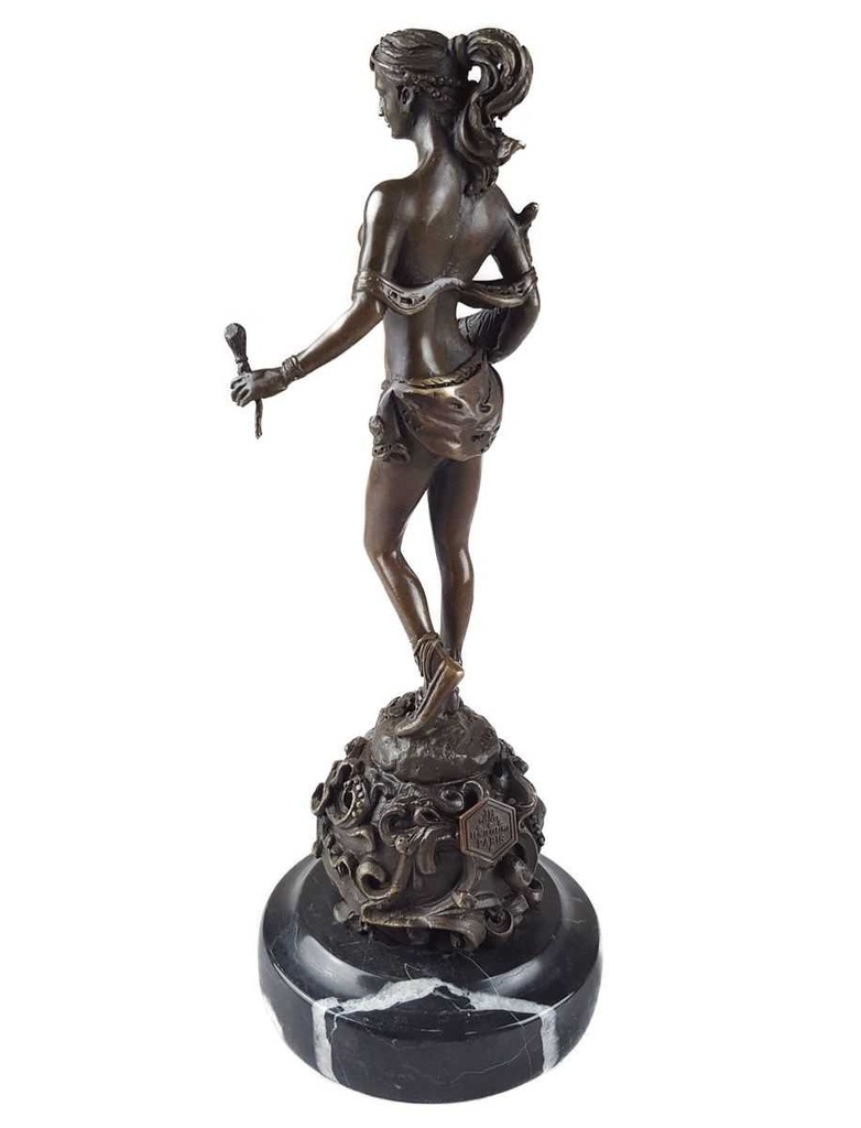 [LA-46294] Bronzeskulptur Bronzefigur Amazone Kriegerin mit Schwert Bild 5