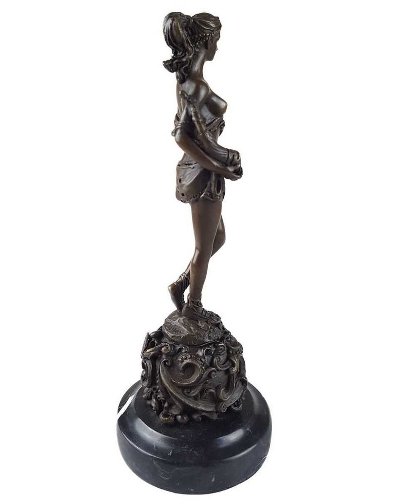 [LA-46294] Bronzeskulptur Bronzefigur Amazone Kriegerin mit Schwert Bild 8