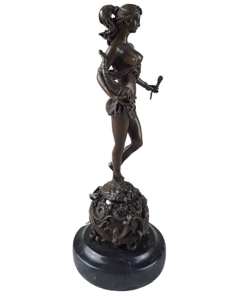 [LA-46294] Bronzeskulptur Bronzefigur Amazone Kriegerin mit Schwert Bild 9