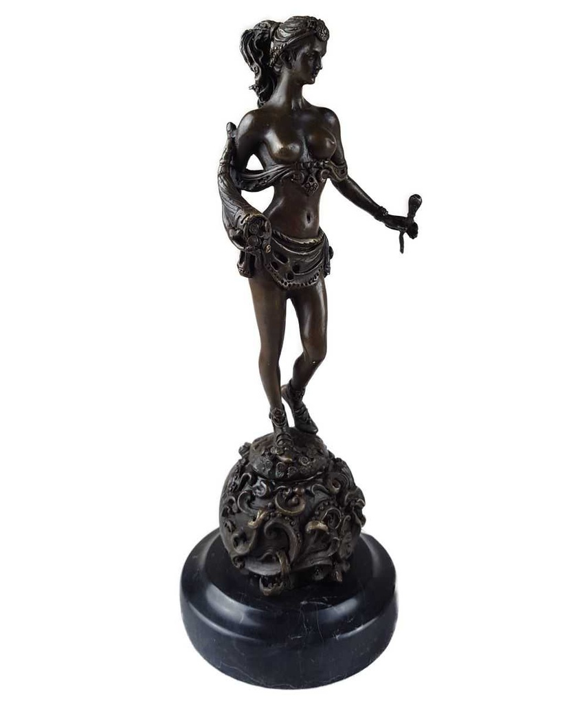 [LA-46294] Bronzeskulptur Bronzefigur Amazone Kriegerin mit Schwert Bild 10
