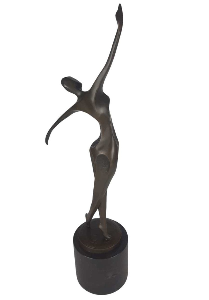 [LA-46296] Bronzeskulptur Bronzefigur Tanzende Frau Tänzerin Abstrakt-Stil Bild 4