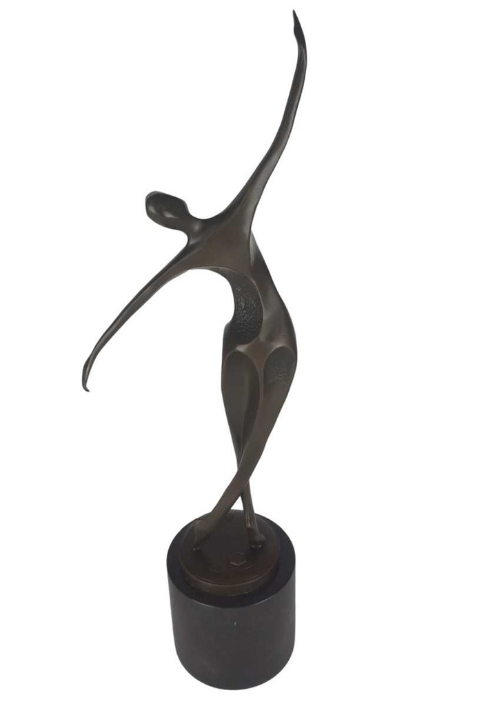 [LA-46296] Bronzeskulptur Bronzefigur Tanzende Frau Tänzerin Abstrakt-Stil Bild 5