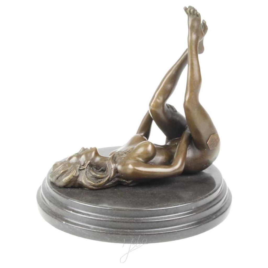 [LA-46302] Bronzeskulptur Bronzefigur Erotik Frau Art-Deco-Stil Bild 2