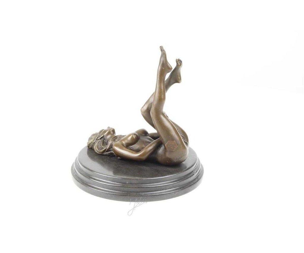 [LA-46302] Bronzeskulptur Bronzefigur Erotik Frau Art-Deco-Stil Bild 4