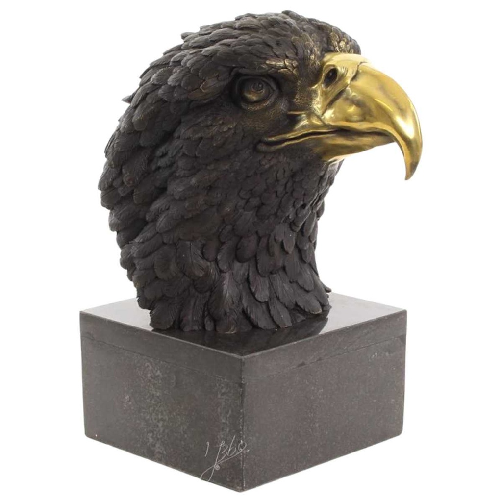 [LA-46311] Bronzeskulptur Bronzefigur groß Vogel Adlerkopf Art-Deco-Stil Bild 2