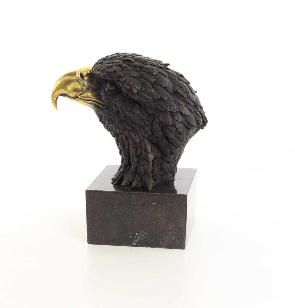 [LA-46311] Bronzeskulptur Bronzefigur groß Vogel Adlerkopf Art-Deco-Stil Bild 5