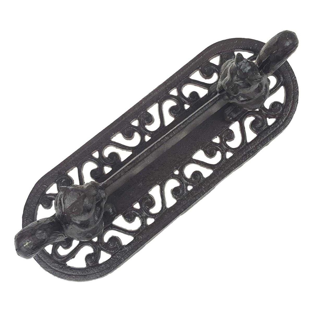 [LA-46403] Schuhkratzer Stiefelkratzer Schuhschaber Gusseisen Eichhörnchen Braun rustikal Bild 4