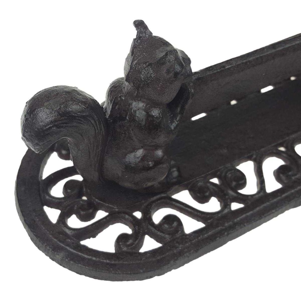 [LA-46403] Schuhkratzer Stiefelkratzer Schuhschaber Gusseisen Eichhörnchen Braun rustikal Bild 5