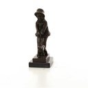 [LA-46478] Bronzeskulptur Bronzefigur Mädchen Geht mit Hund Gassi Bild 3