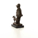 [LA-46478] Bronzeskulptur Bronzefigur Mädchen Geht mit Hund Gassi Bild 9