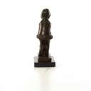 [LA-46478] Bronzeskulptur Bronzefigur Mädchen Geht mit Hund Gassi Bild 10