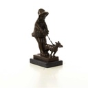[LA-46478] Bronzeskulptur Bronzefigur Mädchen Geht mit Hund Gassi Bild 15