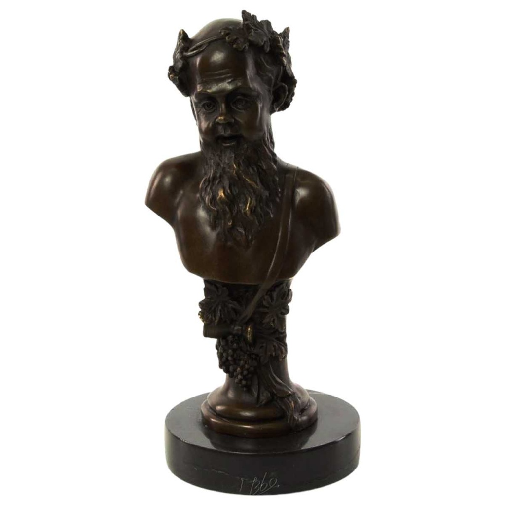 [LA-46479] Bronzeskulptur Bronzefigur Büste Bronze Bacchus Bild 2