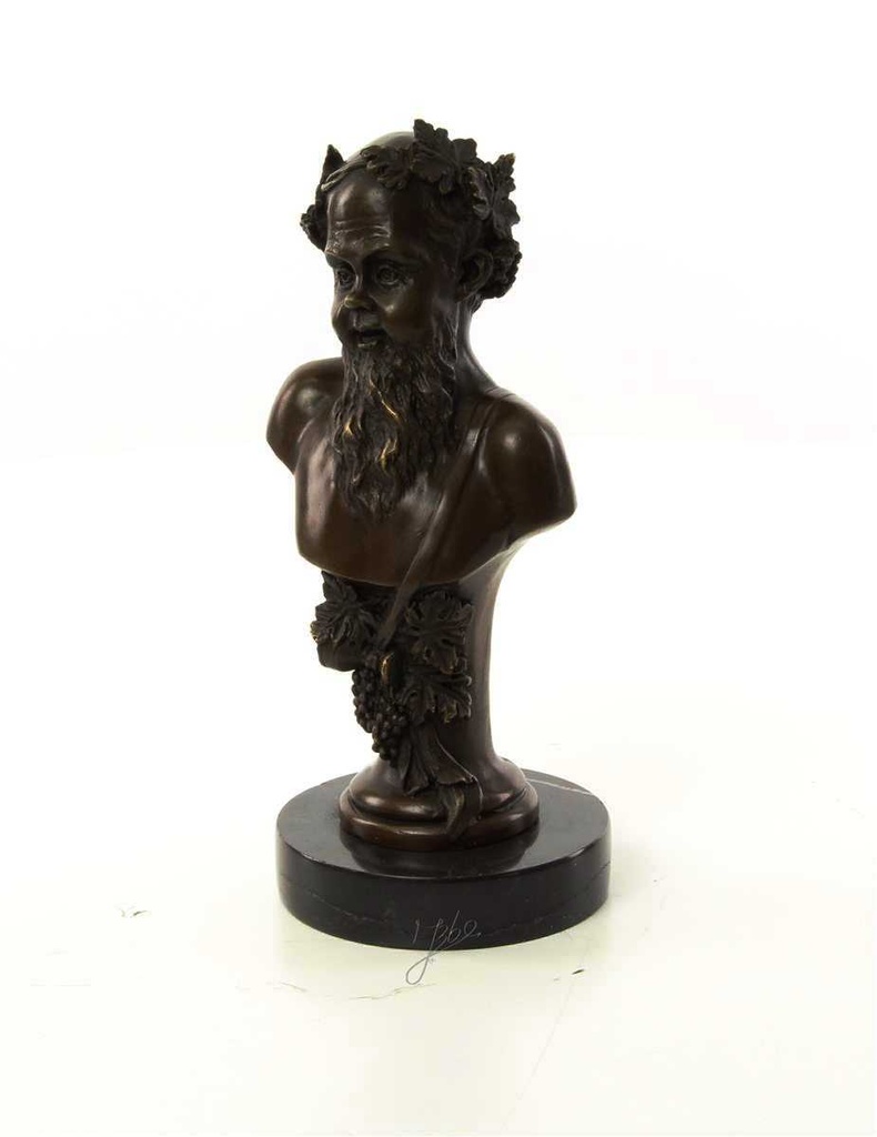 [LA-46479] Bronzeskulptur Bronzefigur Büste Bronze Bacchus Bild 3