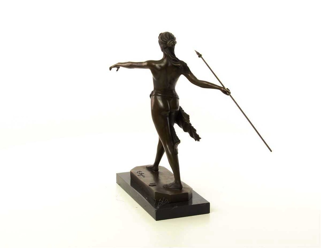 [LA-46481] Bronzeskulptur Bronzefigur Frau Amazonen Kriegerin mit Speer Bild 10