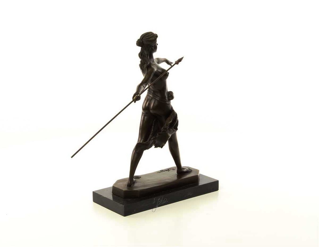 [LA-46481] Bronzeskulptur Bronzefigur Frau Amazonen Kriegerin mit Speer Bild 13