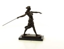 [LA-46481] Bronzeskulptur Bronzefigur Frau Amazonen Kriegerin mit Speer Bild 15