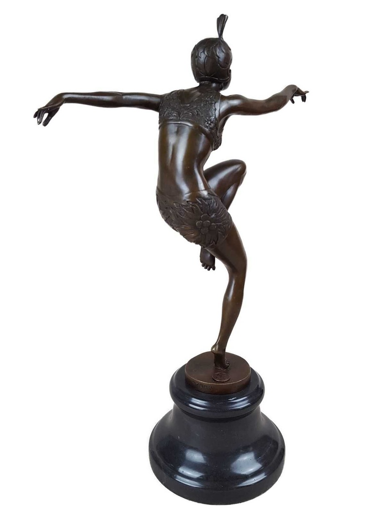 [LA-46490] Bronzeskulptur Bronzefigur Frau Tänzerin Con Brio Antik-Stil Bild 3
