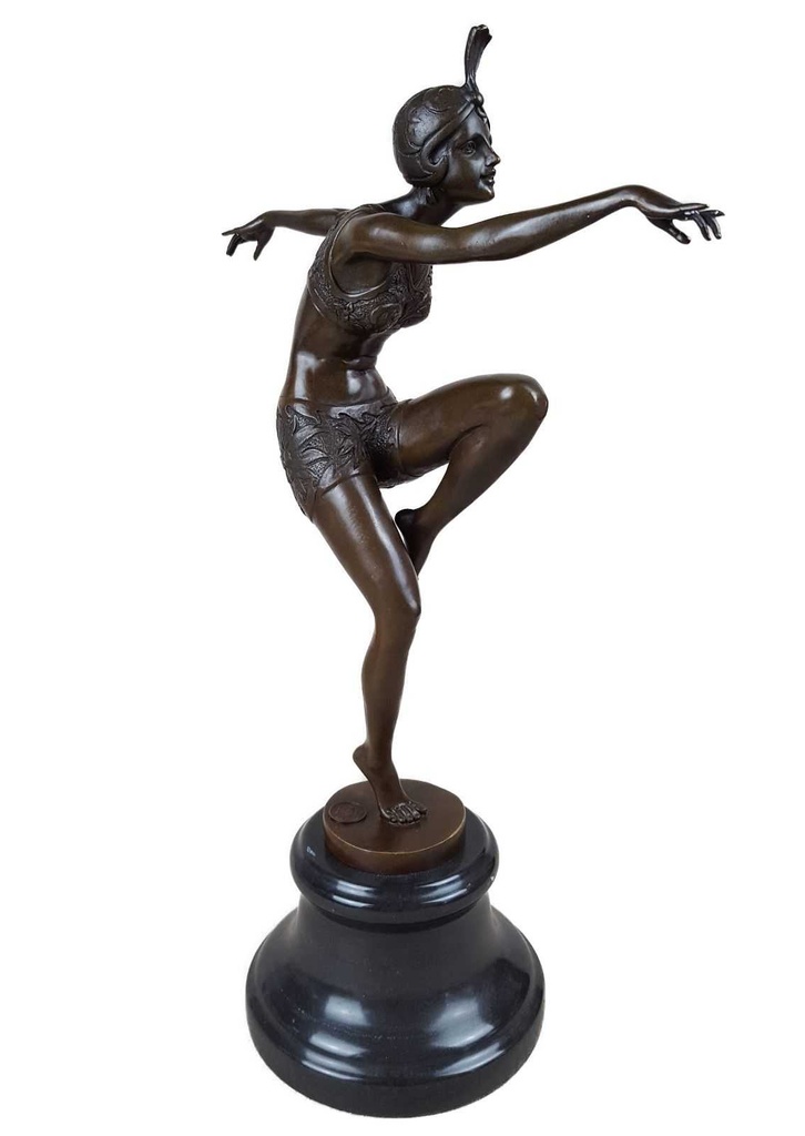 [LA-46490] Bronzeskulptur Bronzefigur Frau Tänzerin Con Brio Antik-Stil Bild 5