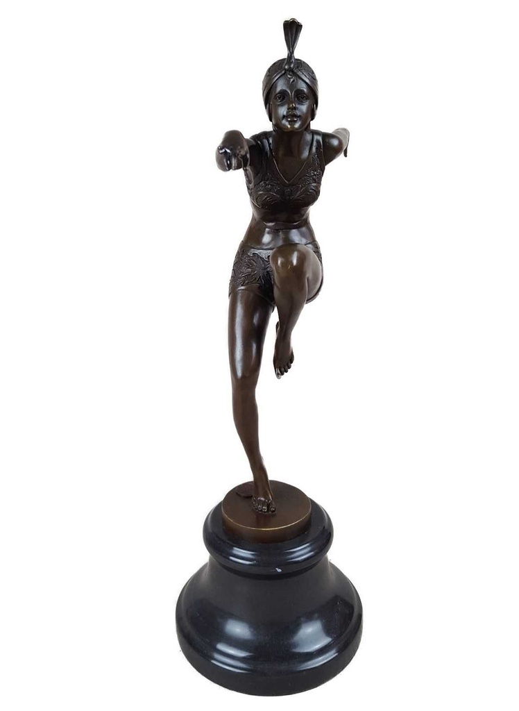 [LA-46490] Bronzeskulptur Bronzefigur Frau Tänzerin Con Brio Antik-Stil Bild 6