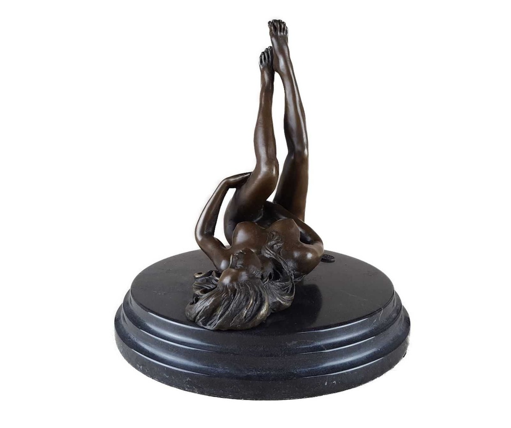 [LA-46518] Bronzeskulptur Bronzefigur Erotik Frau Liegend Auf Dem Boden Art-Deco-Stil #46518 Bild 3