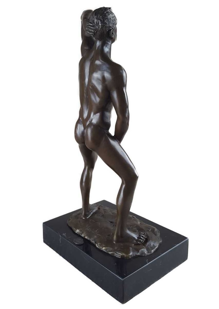 [LA-46520] Bronzeskulptur Bronzefigur Erotik Mann Nackt Akt Bild 4