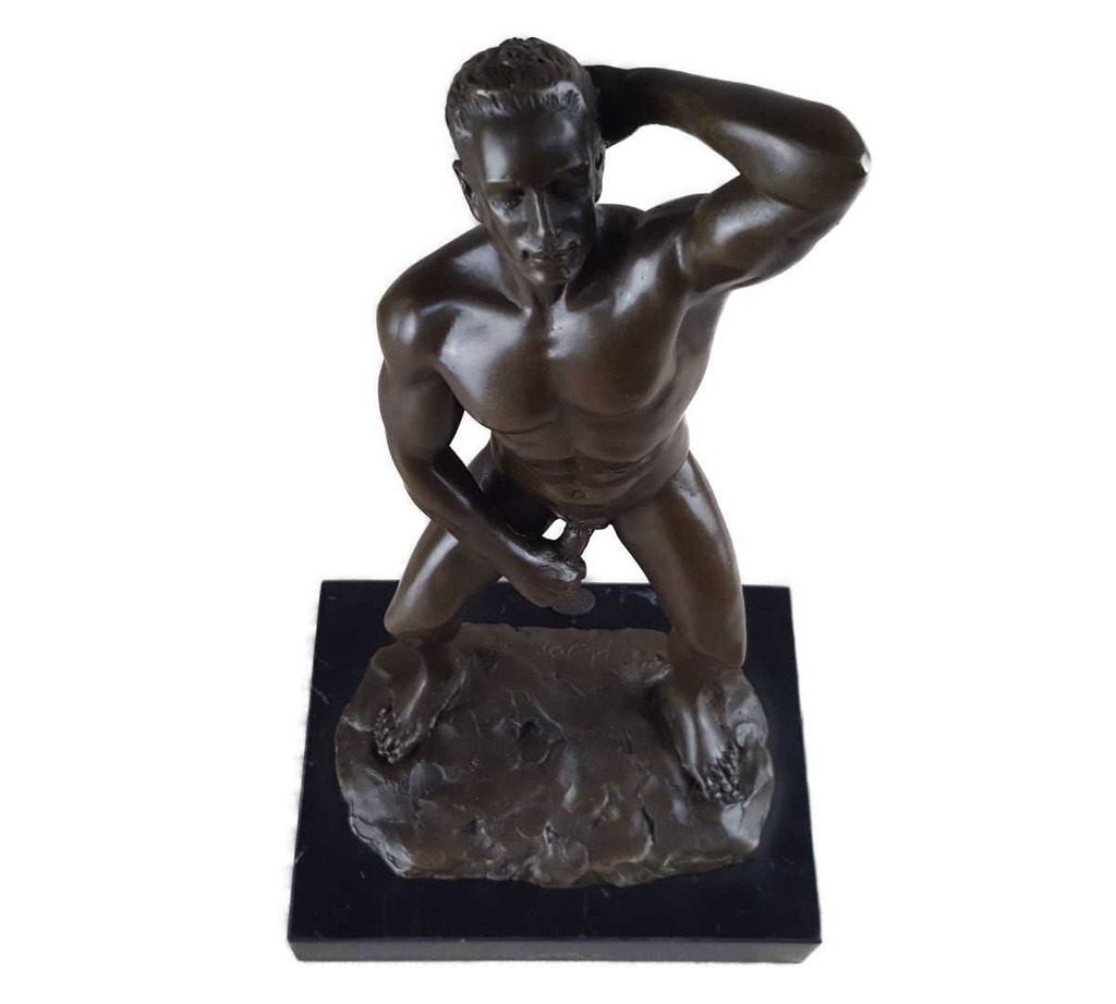 [LA-46520] Bronzeskulptur Bronzefigur Erotik Mann Nackt Akt Bild 9