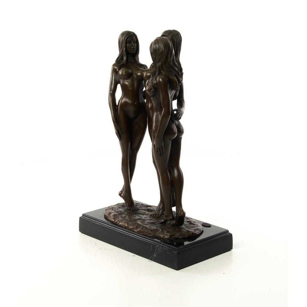[LA-46521] Bronzeskulptur Bronzefigur Erotik Frauen Drei Grazien Antik-Stil Bild 4