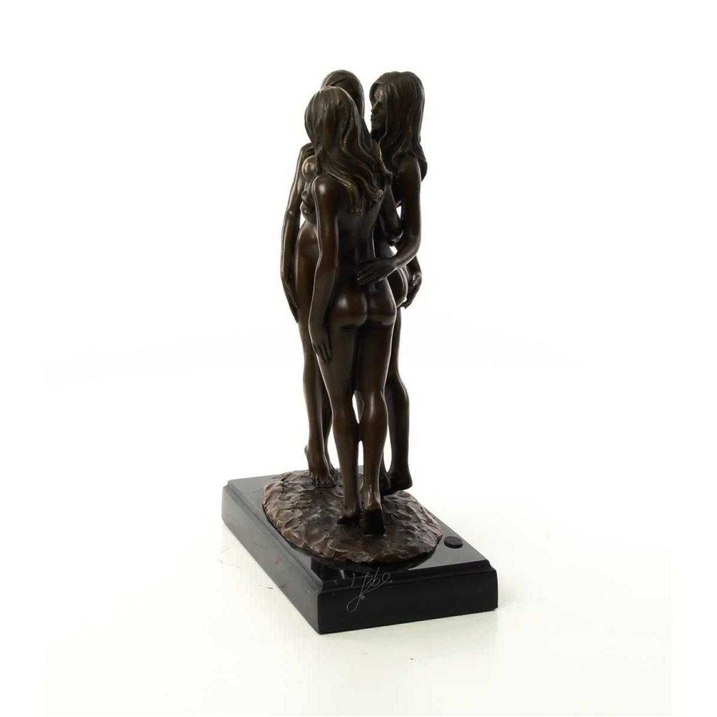 [LA-46521] Bronzeskulptur Bronzefigur Erotik Frauen Drei Grazien Antik-Stil Bild 5