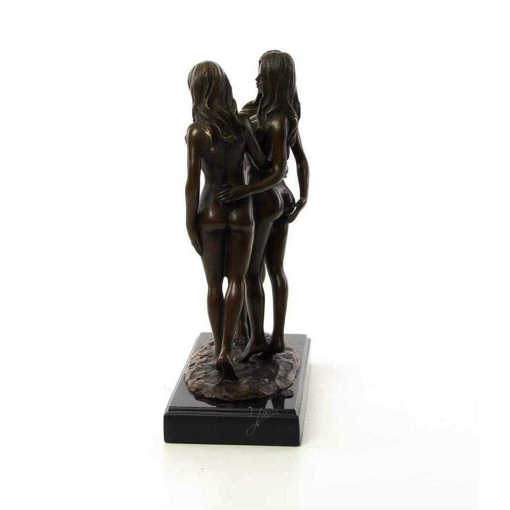 [LA-46521] Bronzeskulptur Bronzefigur Erotik Frauen Drei Grazien Antik-Stil Bild 6