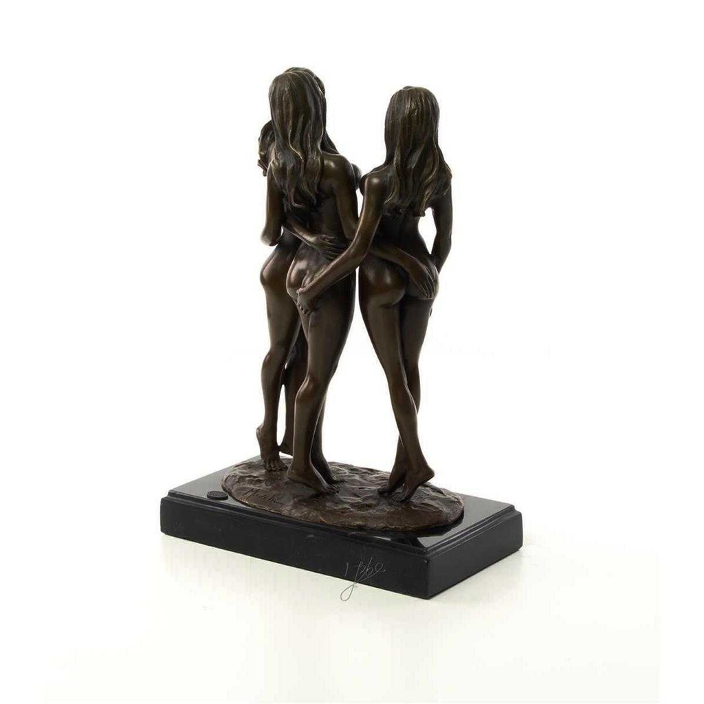 [LA-46521] Bronzeskulptur Bronzefigur Erotik Frauen Drei Grazien Antik-Stil Bild 11