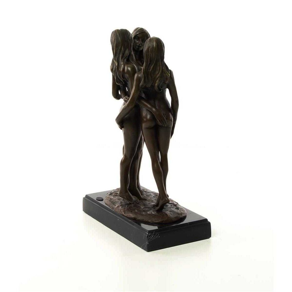 [LA-46521] Bronzeskulptur Bronzefigur Erotik Frauen Drei Grazien Antik-Stil Bild 12
