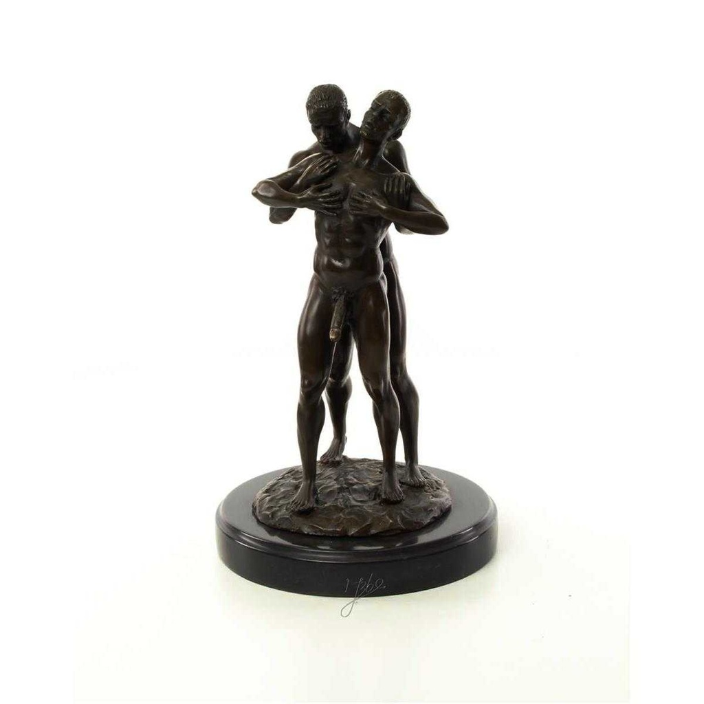 [LA-46522] Bronzeskulptur Bronzefigur Erotik Liebesakt Nackte Gays Boys Jungs Männer Paar Bild 3