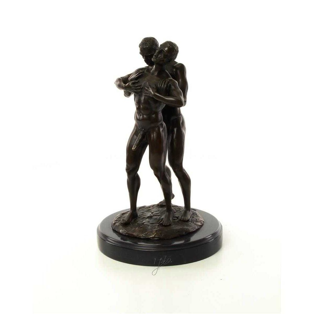 [LA-46522] Bronzeskulptur Bronzefigur Erotik Liebesakt Nackte Gays Boys Jungs Männer Paar Bild 4