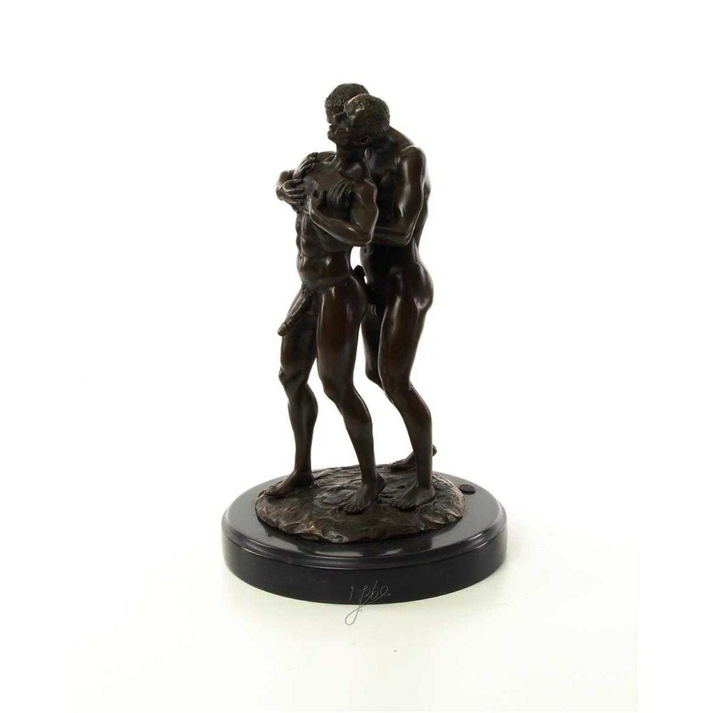 [LA-46522] Bronzeskulptur Bronzefigur Erotik Liebesakt Nackte Gays Boys Jungs Männer Paar Bild 5