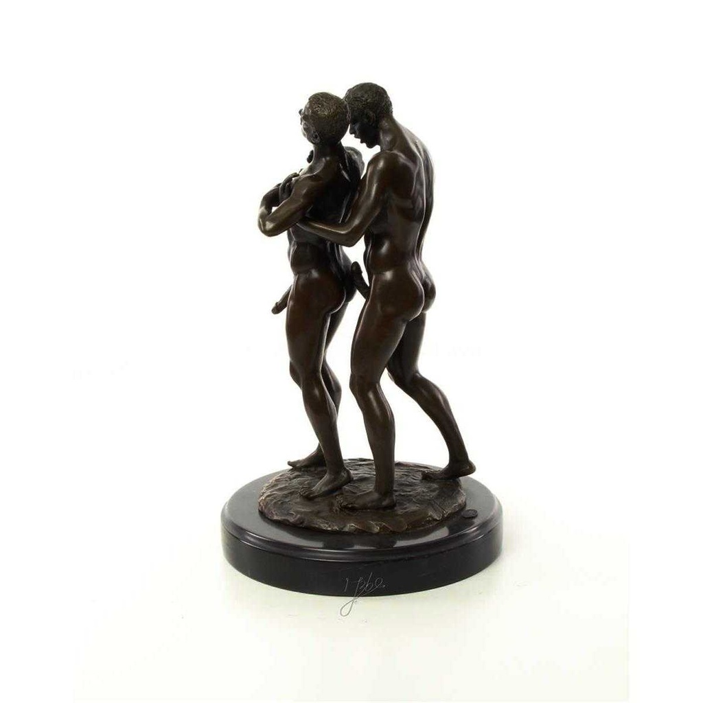 [LA-46522] Bronzeskulptur Bronzefigur Erotik Liebesakt Nackte Gays Boys Jungs Männer Paar Bild 7
