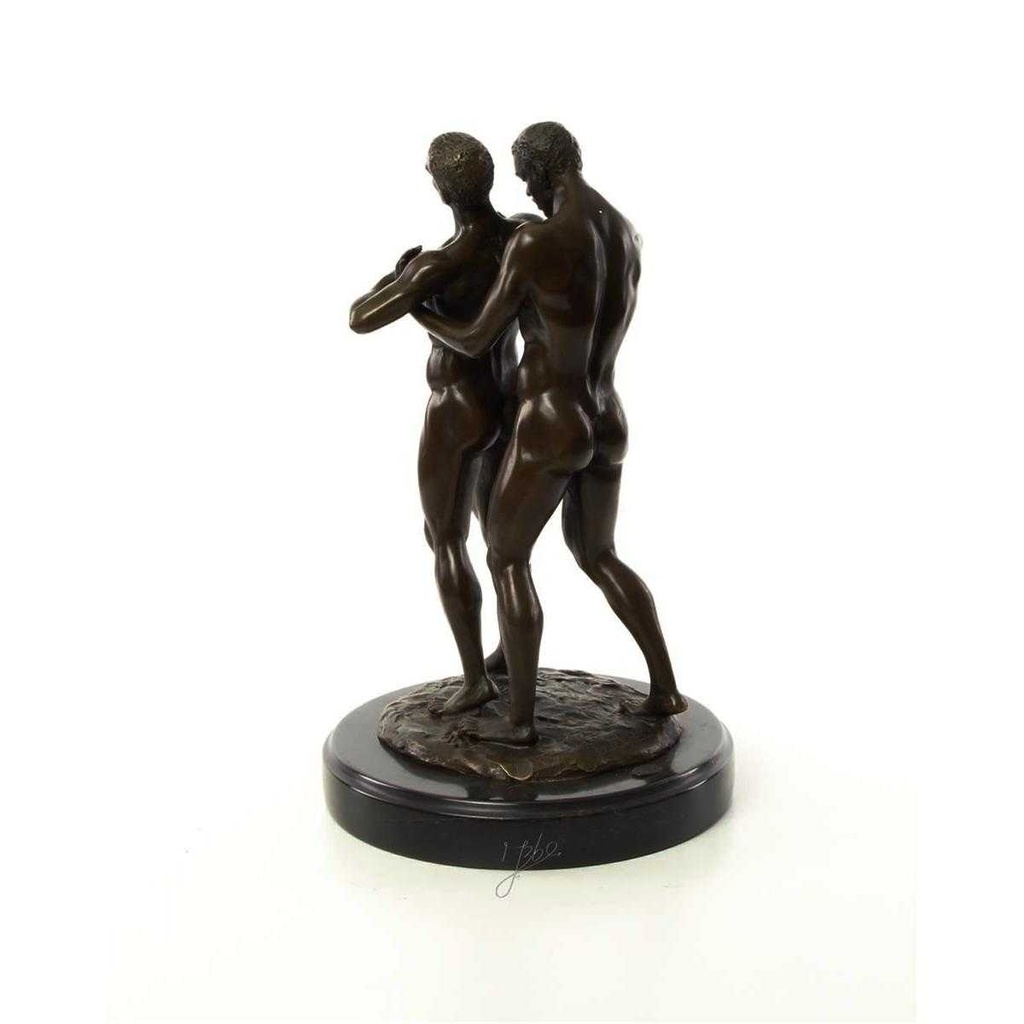 [LA-46522] Bronzeskulptur Bronzefigur Erotik Liebesakt Nackte Gays Boys Jungs Männer Paar Bild 8