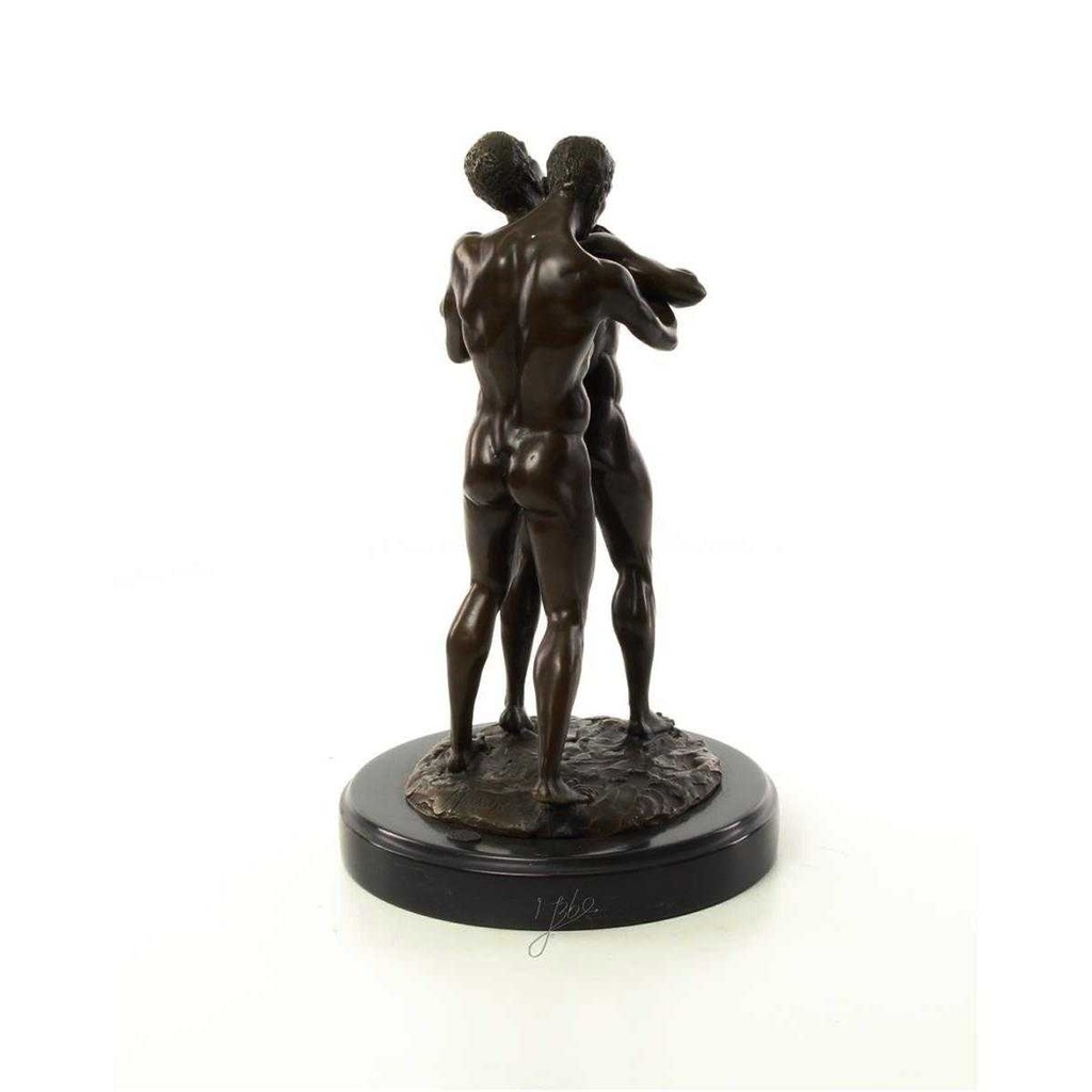 [LA-46522] Bronzeskulptur Bronzefigur Erotik Liebesakt Nackte Gays Boys Jungs Männer Paar Bild 11