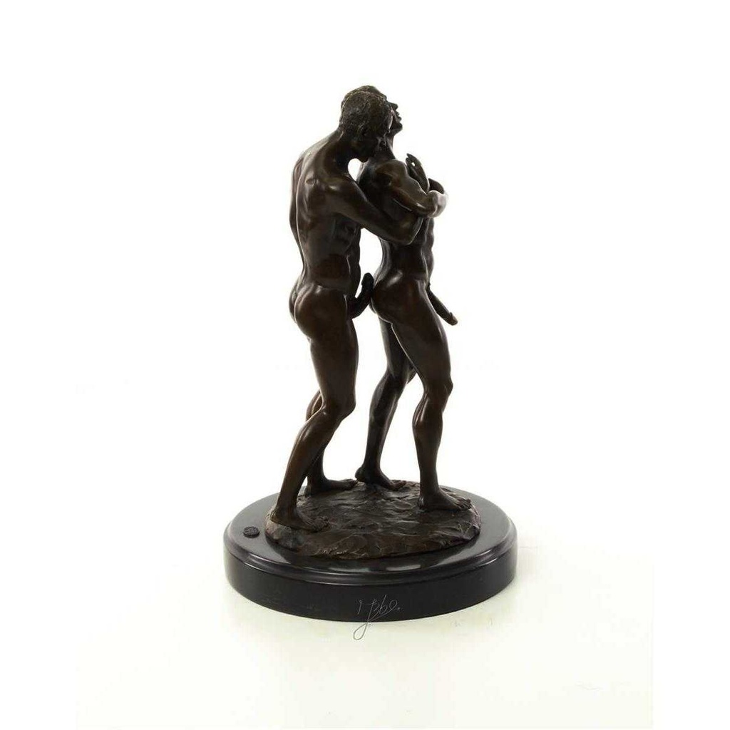 [LA-46522] Bronzeskulptur Bronzefigur Erotik Liebesakt Nackte Gays Boys Jungs Männer Paar Bild 13