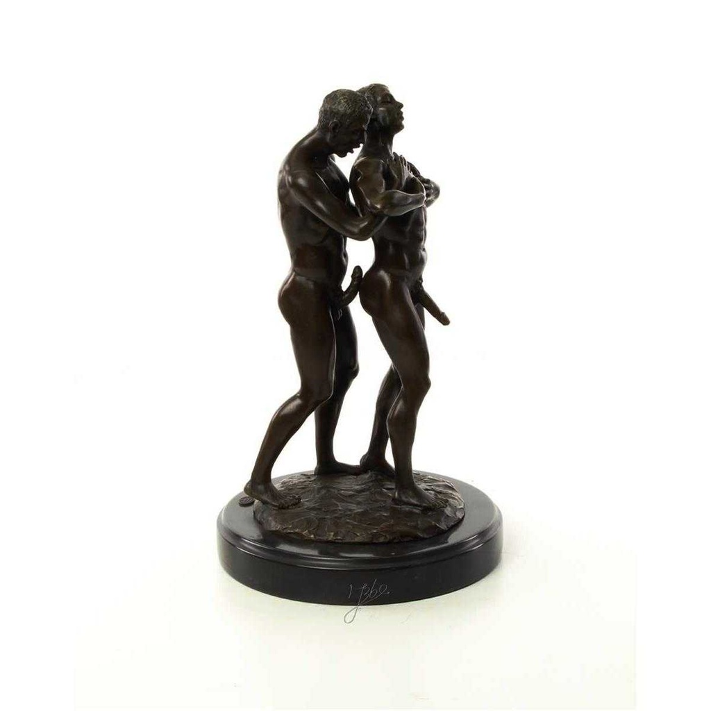 [LA-46522] Bronzeskulptur Bronzefigur Erotik Liebesakt Nackte Gays Boys Jungs Männer Paar Bild 14