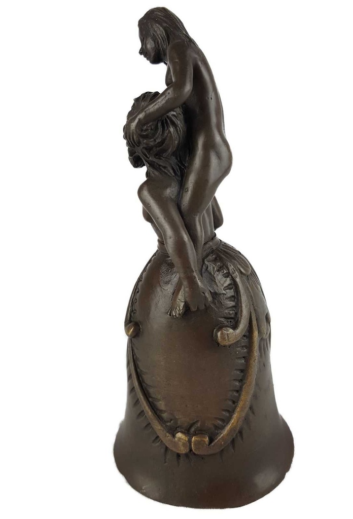 [LA-46569] Bronzeskulptur Bronzefigur Tischglocke Bronze Aktpaar Bild 4