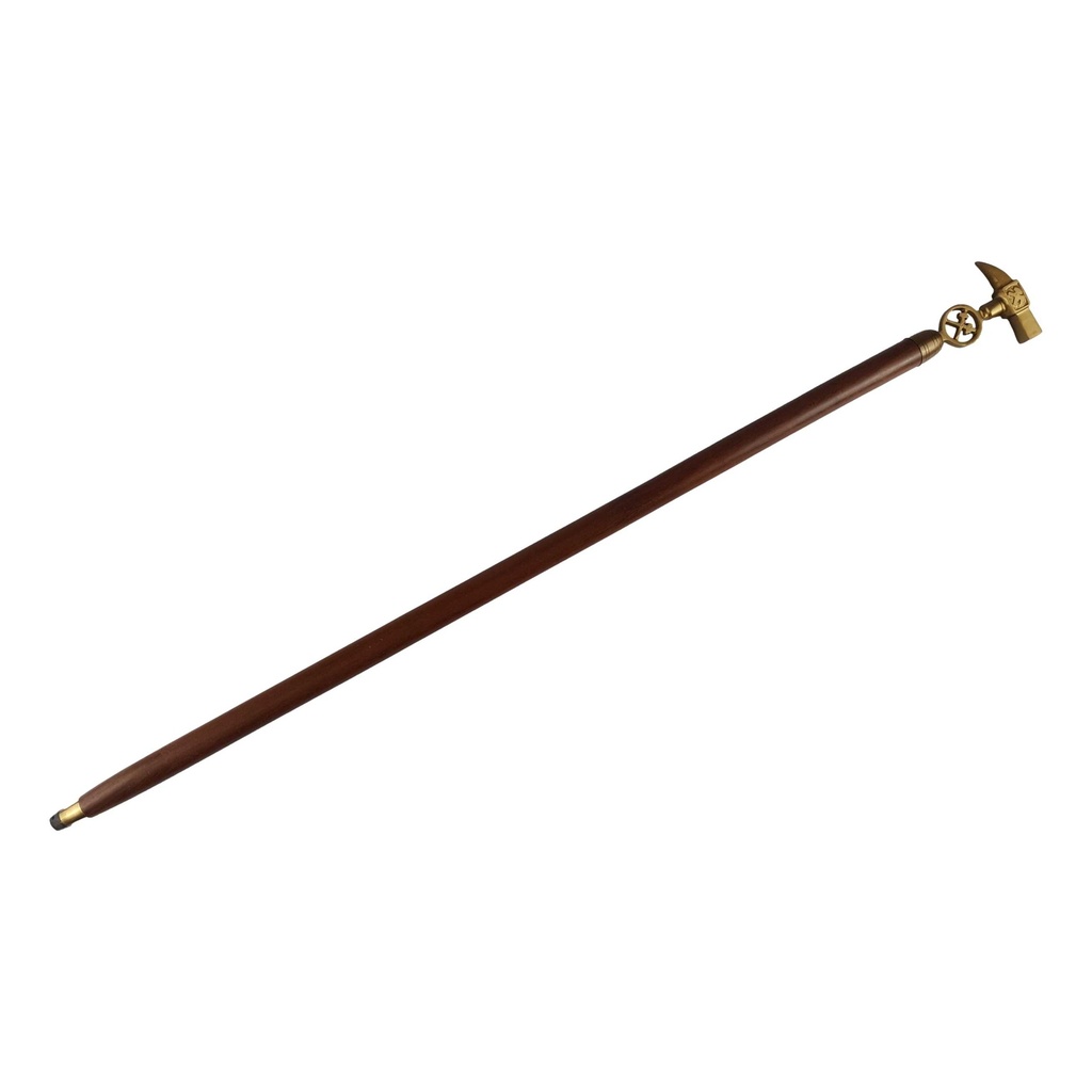 [LA-46823] Gehstock Wanderstock Spazierstock Flanierstock Holz Messinggriff Hammer und Pickel #46823 Bild 2