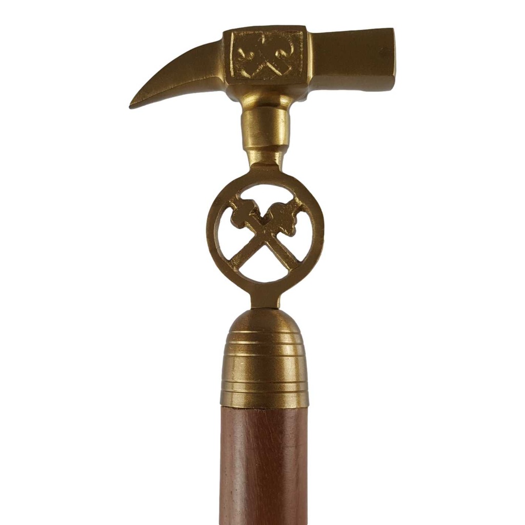 [LA-46823] Gehstock Wanderstock Spazierstock Flanierstock Holz Messinggriff Hammer und Pickel #46823 Bild 3