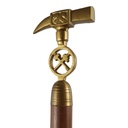 [LA-46823] Gehstock Wanderstock Spazierstock Flanierstock Holz Messinggriff Hammer und Pickel #46823 Bild 4