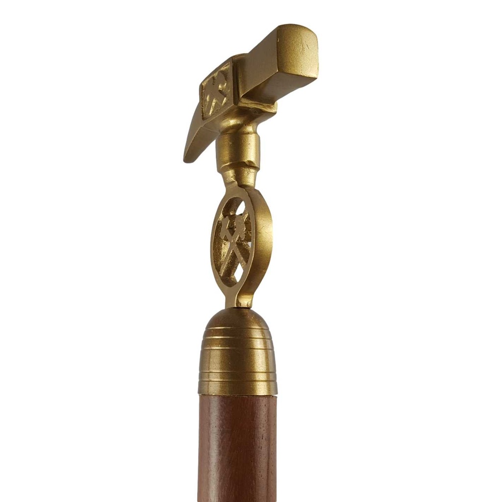 [LA-46823] Gehstock Wanderstock Spazierstock Flanierstock Holz Messinggriff Hammer und Pickel #46823 Bild 5