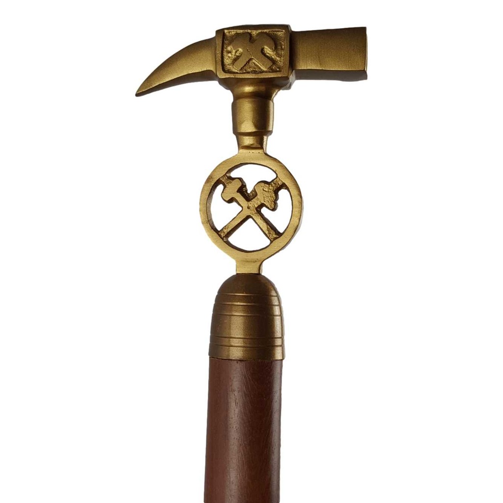 [LA-46823] Gehstock Wanderstock Spazierstock Flanierstock Holz Messinggriff Hammer und Pickel #46823 Bild 7